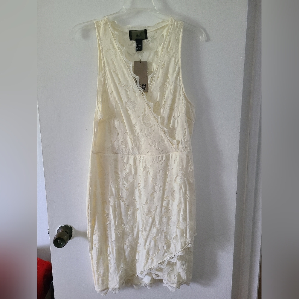 NWT H&M lacy cream dress